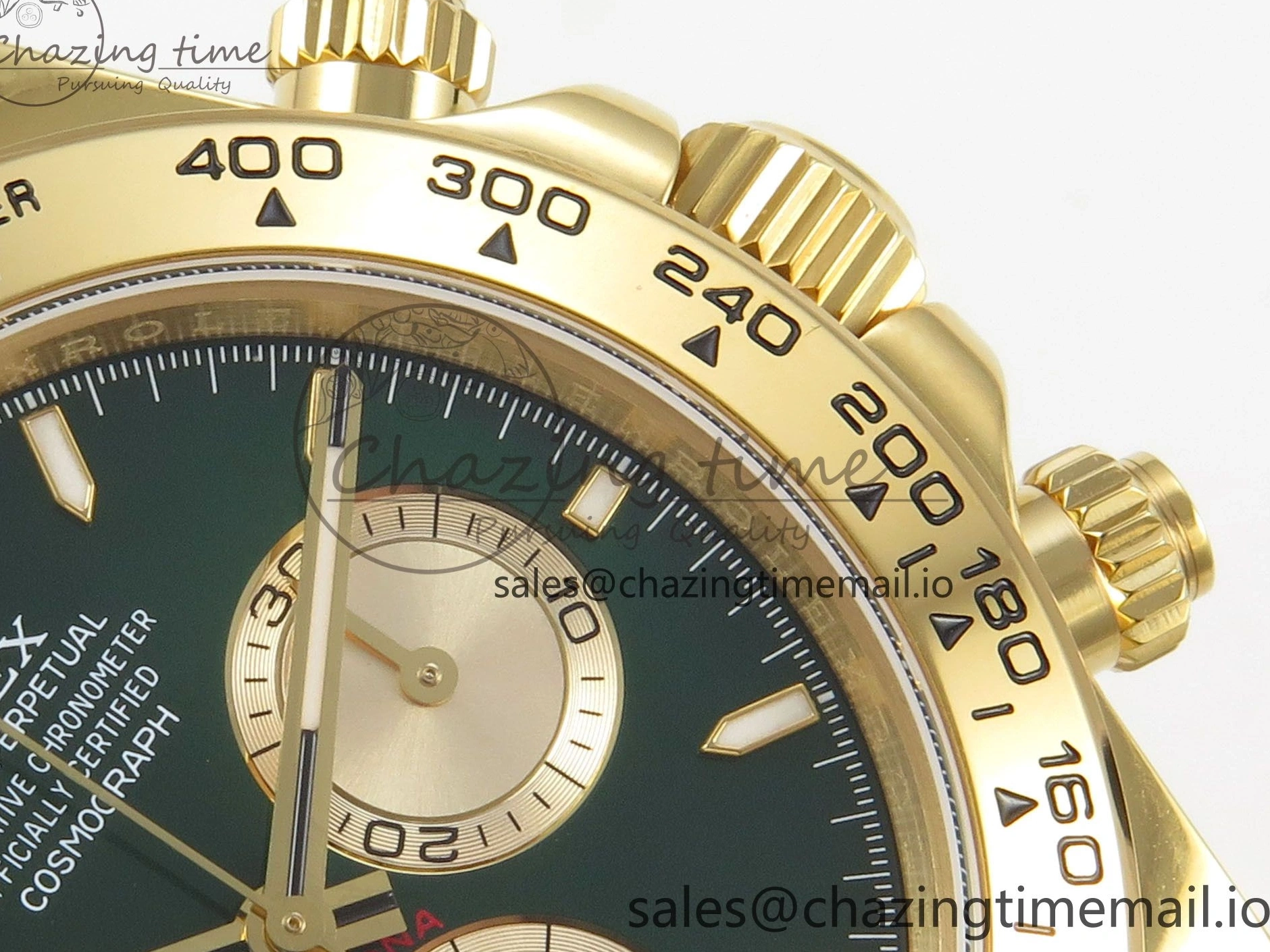 1:1 Edition V6（Gain YG Dial Weight） QF Daytona Best SH4131 Green On 126508 Markers Bracelet Stick 0105